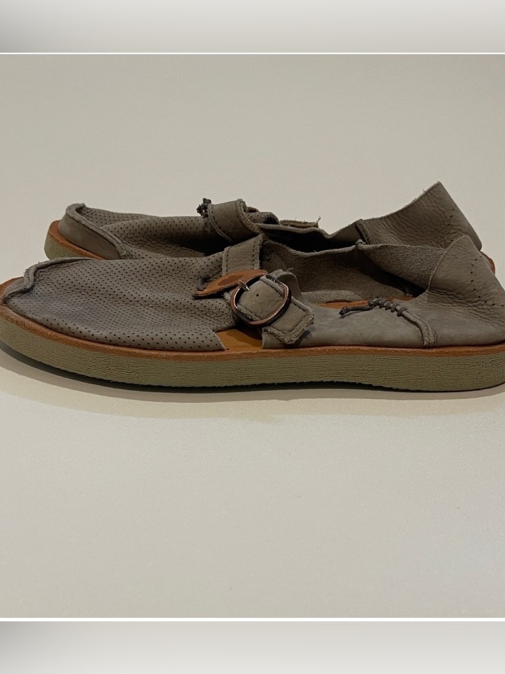 Satorisan Women's Gray Benirras Microperforated Leather Loafers Sandals